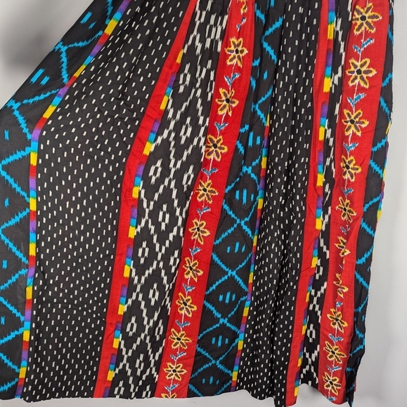 Vintage Napa Valley geometric Native American Aztec maxi skirt woman's Large - Picture 2 of 5